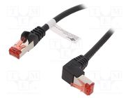 Patch cord; S/FTP; 6; stranded; Cu; LSZH; black; 10m; 28AWG; -20÷65°C Goobay