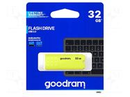 Pendrive; USB 2.0; 32GB; R: 20MB/s; W: 5MB/s; yellow; USB A GOODRAM