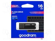 Pendrive; USB 3.0; 16GB; R: 60MB/s; W: 20MB/s; black; USB A GOODRAM