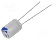 Capacitor: polymer; low ESR; 470uF; 6.3VDC; THT; ESR: 15mΩ; A758 KEMET