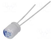 Capacitor: polymer; low ESR; 180uF; 6.3VDC; THT; ESR: 18mΩ; A758 KEMET
