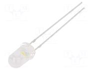 LED; white warm; 5mm; 4200÷5800mcd; 100°; Front: convex; 2.7÷3.4VDC OPTOSUPPLY