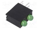 LED; in housing; yellow green; 3mm; No.of diodes: 2; 20mA; 30° OPTOSUPPLY