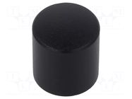 Knob; aluminium,thermoplastic; Øshaft: 6mm; Ø12x13mm; black CLIFF