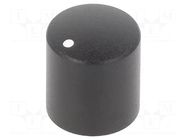 Knob; with pointer; aluminium,thermoplastic; Øshaft: 6mm; black CLIFF