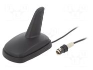 Antenna; SHARK; AM,FM; SNAP male; black; 12VDC; RG174; 87÷108MHz 4CARMEDIA