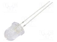 LED; 7.8mm; white warm; 10000÷12000mcd; 30°; Front: convex OPTOSUPPLY