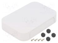 Enclosure: with panel; PF; X: 125mm; Y: 85mm; Z: 25mm; ABS; white; IP40 TAKACHI