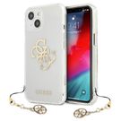 Guess GUHCP13SKS4GGO iPhone 13 mini 5.4&quot; Transparent hardcase 4G Gold Charms Collection, Guess