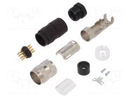 Connector: M16; plug; male; soldering; for cable; PIN: 12; 3A; 150V AMPHENOL