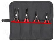 Kit: pliers; for circlip; 4pcs. KNIPEX