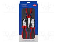 Kit: pliers; side,half-rounded nose,universal; 3pcs. KNIPEX