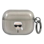 Karl Lagerfeld KLAPUKHGK AirPods Pro cover czarny/black Glitter Karl`s Head, Karl Lagerfeld