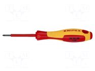 Screwdriver: insulated; Pozidriv®; PZ0; Blade length: 60mm; 1kVAC KNIPEX