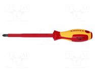Screwdriver: insulated; Pozidriv®; PZ3; Blade length: 150mm; 1kVAC KNIPEX