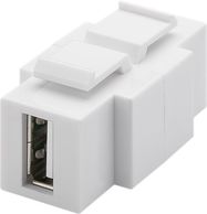 Keystone USB Module, Equipped for Two-Way Installation, white - 16.9 mm width, USB 2.0 female (type A)