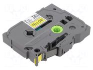 Tape; 9mm; 8m; yellow; Character colour: black; laminated,glued BROTHER