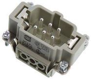 RECTANGULAR HAN INSERT, PLUG, 6WAY SCREW