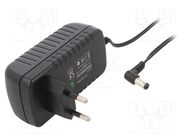 Power supply: switching; mains,plug; 12VDC; 2A; 24W; Plug: EU; black POS