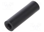 Spacer sleeve; cylindrical; polyamide; M3; L: 20mm; Øout: 6mm; black DREMEC