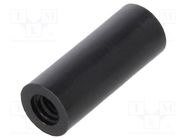 Spacer sleeve; cylindrical; polyamide; M3; L: 15mm; Øout: 6mm; black DREMEC