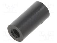 Spacer sleeve; cylindrical; polyamide; M3; L: 12mm; Øout: 6mm; black DREMEC