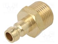 Connector; connector pipe; max.10bar; Enclos.mat: brass; Seal: FPM PNEUMAT