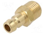 Connector; connector pipe; max.10bar; brass; Seal: FPM; D1: 5.5mm PNEUMAT