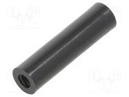 Spacer sleeve; cylindrical; polyamide; M4; L: 30mm; Øout: 8mm; black DREMEC