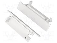 Cap for LED profiles; white; 20pcs; ABS; FLAT8 TOPMET