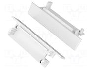 Cap for LED profiles; white; 20pcs; ABS; FLAT8 TOPMET