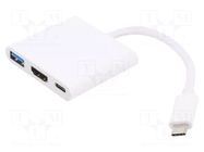 Adapter; USB 3.0,USB 3.1; nickel plated; 0.2m; white AKYGA
