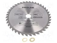 Circular saw; Ø: 250mm; Teeth: 40; cemented carbide; hardened; wood PROLINE