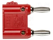 Stackable safety shunt; 4mm banana; 15A; 5kV; red; 39.37mm POMONA