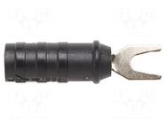 Connector: fork terminals; plug; 15A; black; Overall len: 47.24mm POMONA