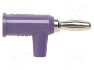 Connector: 4mm banana; plug; 15A; 60VDC; violet; non-insulated POMONA