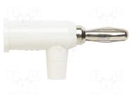 Connector: 4mm banana; plug; 15A; 60VDC; white; non-insulated POMONA