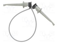 Test lead; 60VDC; 30VAC; 5A; clip-on hook probe,both sides; grey POMONA