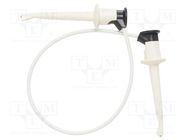 Test lead; 60VDC; 30VAC; 5A; clip-on hook probe,both sides; white 