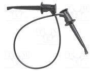 Test lead; 60VDC; 30VAC; 5A; clip-on hook probe,both sides; black POMONA