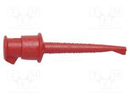 Clip-on probe; hook type; 5A; 60VDC; red; 2.29mm; 30VAC; L: 59.69mm POMONA