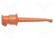 Clip-on probe; hook type; 5A; 60VDC; orange; 2.29mm; 30VAC; 10pcs. POMONA