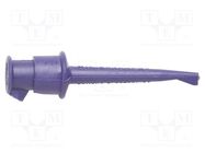 Clip-on probe; hook type; 5A; 60VDC; violet; 2.29mm; 30VAC; 10pcs. POMONA