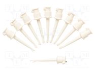 Clip-on probe; hook type; 5A; 60VDC; white; 2.29mm; 30VAC; 10pcs. 