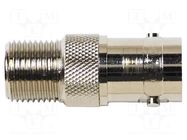 Adapter; -40÷65°C; BNC female,F socket; 75Ω; 27.2mm; straight POMONA