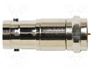 Adapter; -40÷65°C; BNC female,F plug; 75Ω; 29mm; straight POMONA