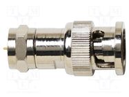 Adapter; -40÷65°C; BNC male,F plug; 75Ω; 31mm; straight POMONA