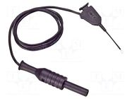 Test lead; 70VDC; 33VAC; 1A; banana plug 2mm,aligator clip; black POMONA