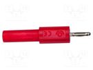 Adapter; 2mm banana; 36A; 70VDC; red; Type: non-insulated; plug-in POMONA