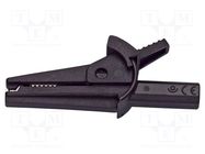 Crocodile clip; 10A; black; Overall len: 48.6mm; Contacts: steel POMONA